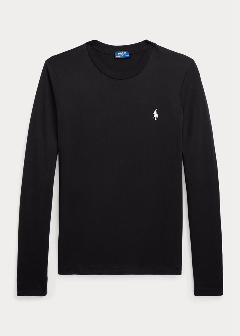 ポロ ラルフ ローレン T シャツ レディース 黒 Long-袖 ジャージー クルーネック EKXJP3219
